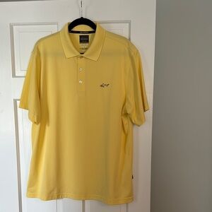 Greg Norman Collection Yellow Polo Shirt Short Sleeve. Size L